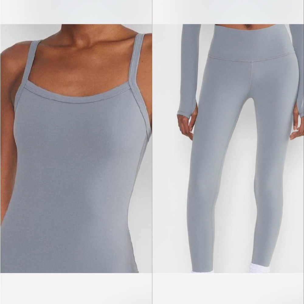SOLD Aritzia shady blue butter leggings and top (size 0 and size s)